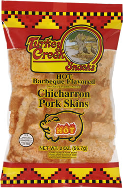 Turkey Creek Hot Barbeque Flavored Pork Rinds 2OZ.jpg
