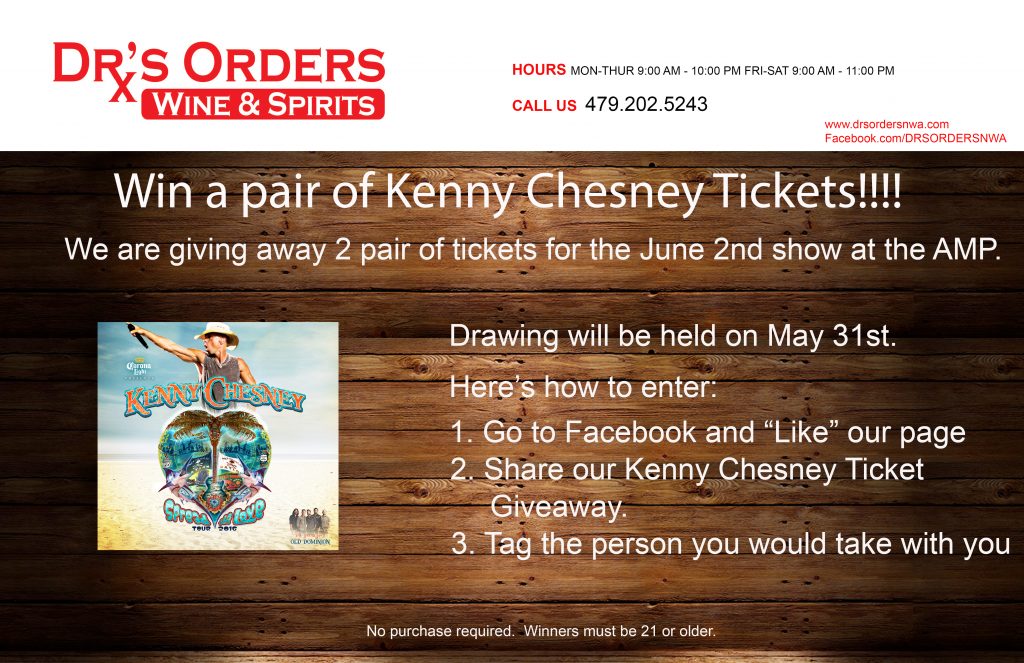 Dr's Orders Kenny Chesney Ticket Giveaway